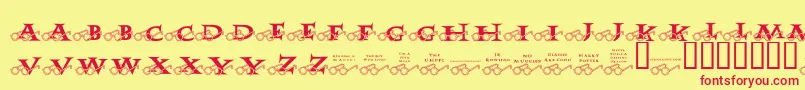 JlrHarrysGlasses Font – Red Fonts on Yellow Background