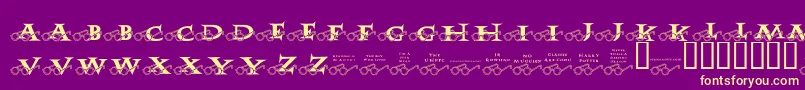 JlrHarrysGlasses Font – Yellow Fonts on Purple Background