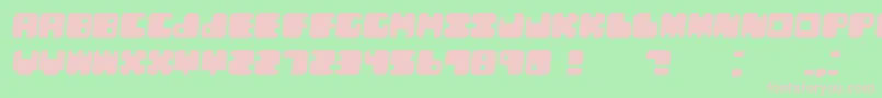 LebenItalic-fontti – vaaleanpunaiset fontit vihreällä taustalla