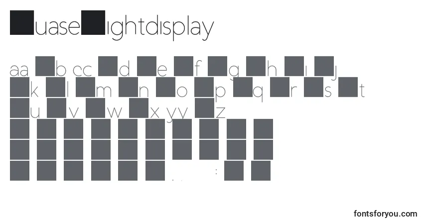 DuaseLightdisplayフォント–アルファベット、数字、特殊文字