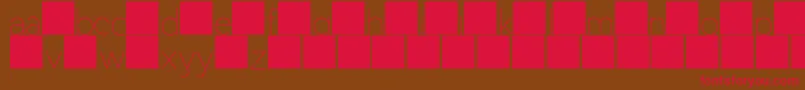 DuaseLightdisplay-Schriftart – Rote Schriften auf braunem Hintergrund