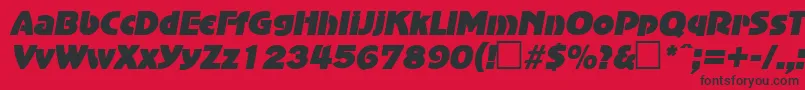 フォントAdvertisersgothicItalic – 赤い背景に黒い文字