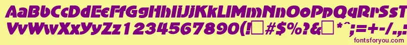 AdvertisersgothicItalic Font – Purple Fonts on Yellow Background