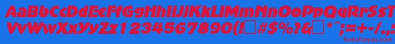 フォントAdvertisersgothicItalic – 赤い文字の青い背景