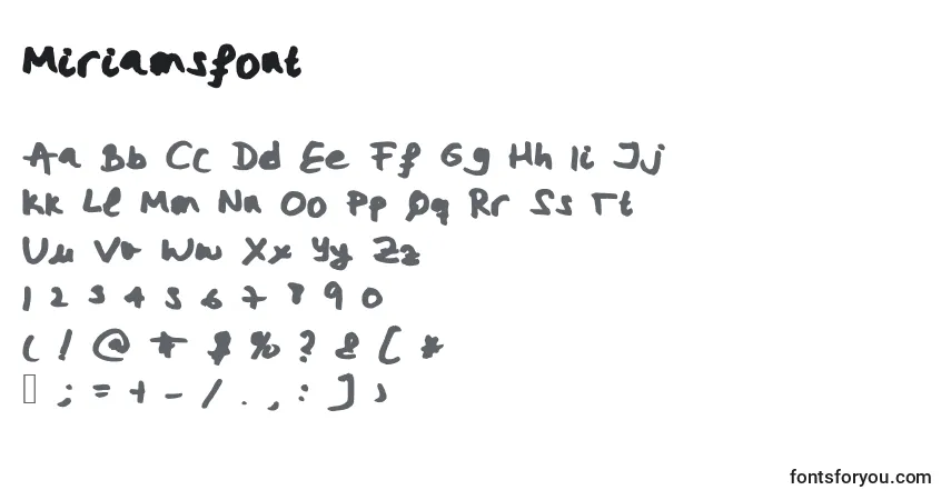 Czcionka Miriamsfont – alfabet, cyfry, specjalne znaki