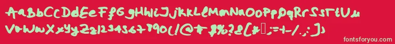 Miriamsfont Font – Green Fonts on Red Background