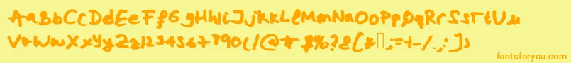 Miriamsfont Font – Orange Fonts on Yellow Background