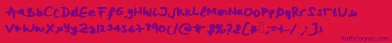 Miriamsfont-Schriftart – Violette Schriften auf rotem Hintergrund