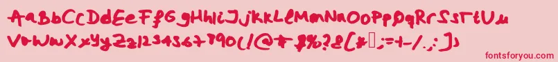 Miriamsfont Font – Red Fonts on Pink Background