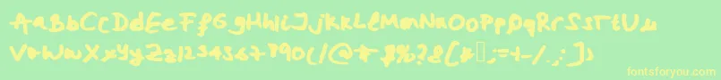 Miriamsfont Font – Yellow Fonts on Green Background