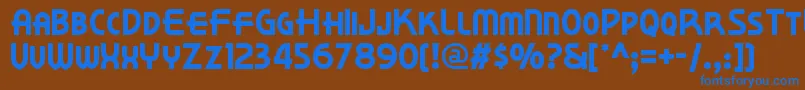 フォントKornerdelinf – 茶色の背景に青い文字