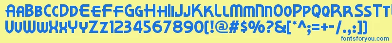 Kornerdelinf Font – Blue Fonts on Yellow Background