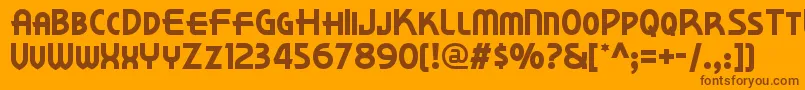 Шрифт Kornerdelinf – коричневые шрифты на оранжевом фоне