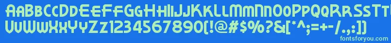 Kornerdelinf Font – Green Fonts on Blue Background