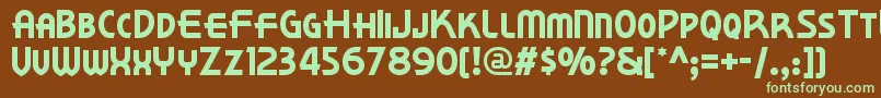 Kornerdelinf Font – Green Fonts on Brown Background