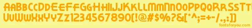 Kornerdelinf Font – Orange Fonts on Yellow Background