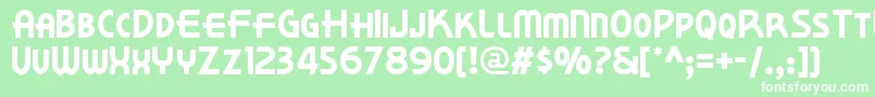 フォントKornerdelinf – 緑の背景に白い文字