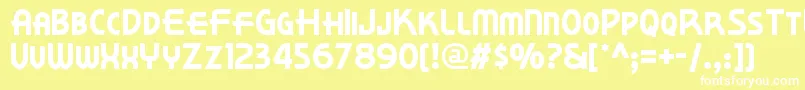 フォントKornerdelinf – 黄色い背景に白い文字