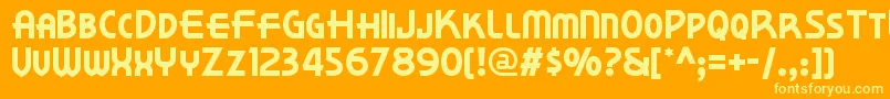 Kornerdelinf Font – Yellow Fonts on Orange Background