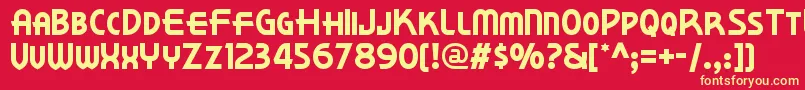 Kornerdelinf Font – Yellow Fonts on Red Background