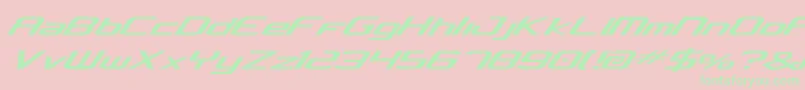 Concv2-Schriftart – Grüne Schriften auf rosa Hintergrund