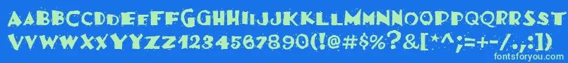 FajitaMildRegular Font – Green Fonts on Blue Background