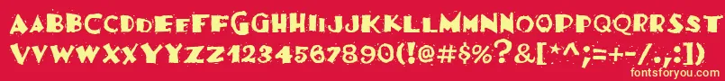 FajitaMildRegular Font – Yellow Fonts on Red Background