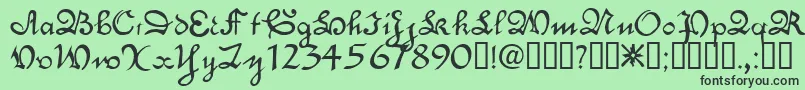 フォントEngrossingTM – 緑の背景に黒い文字