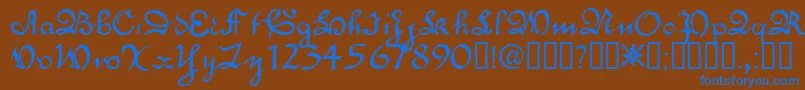 EngrossingTM Font – Blue Fonts on Brown Background