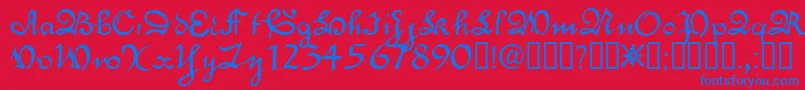 EngrossingTM Font – Blue Fonts on Red Background