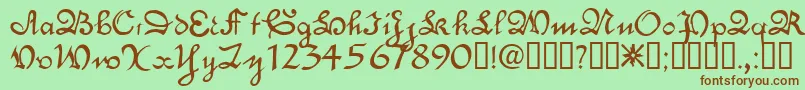 EngrossingTM Font – Brown Fonts on Green Background