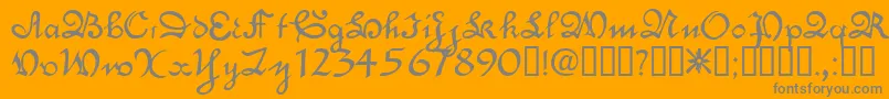 フォントEngrossingTM – オレンジの背景に灰色の文字