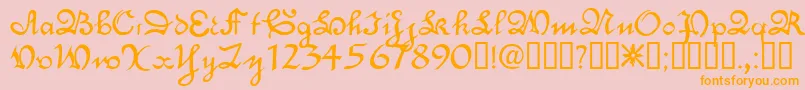 EngrossingTM Font – Orange Fonts on Pink Background