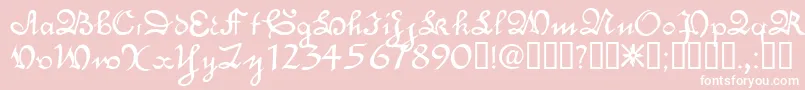 EngrossingTM-Schriftart – Weiße Schriften auf rosa Hintergrund