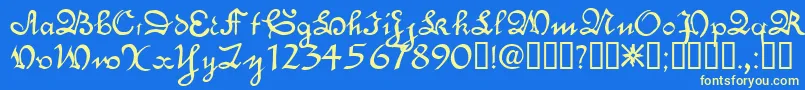 EngrossingTM Font – Yellow Fonts on Blue Background