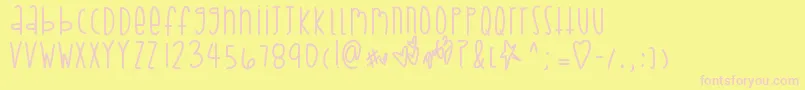 Slimeseason-fontti – vaaleanpunaiset fontit keltaisella taustalla