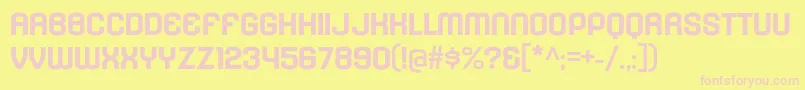 KleptocracyTitlingExBd Font – Pink Fonts on Yellow Background