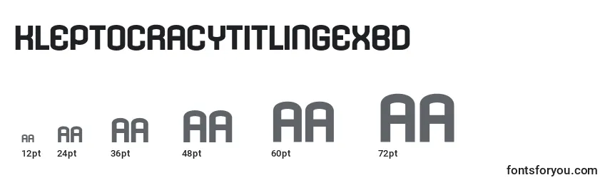 KleptocracyTitlingExBd Font Sizes