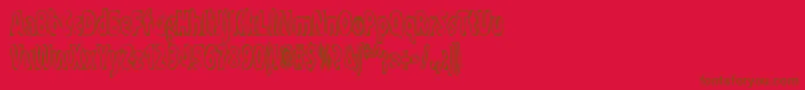 Xraytid Font – Brown Fonts on Red Background