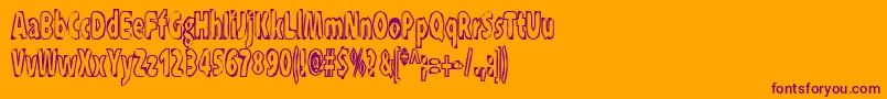 Xraytid Font – Purple Fonts on Orange Background