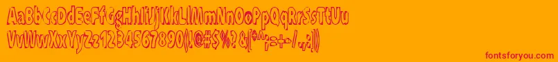 Xraytid Font – Red Fonts on Orange Background