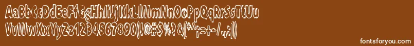 Xraytid-Schriftart – Weiße Schriften auf braunem Hintergrund