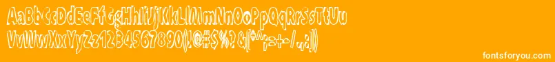 Xraytid-Schriftart – Weiße Schriften auf orangefarbenem Hintergrund