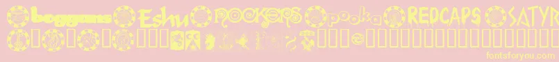 Chand Font – Yellow Fonts on Pink Background