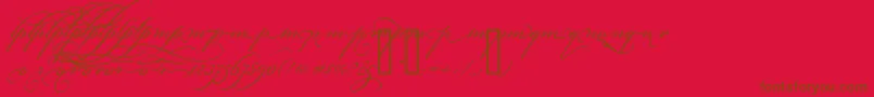 BickhamScriptAltThree Font – Brown Fonts on Red Background