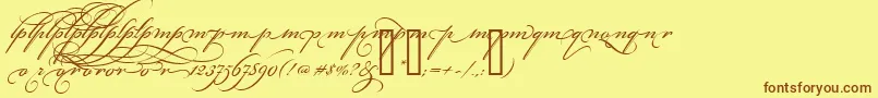 BickhamScriptAltThree Font – Brown Fonts on Yellow Background