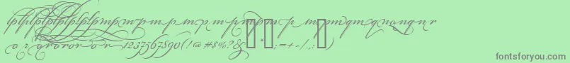 BickhamScriptAltThree Font – Gray Fonts on Green Background