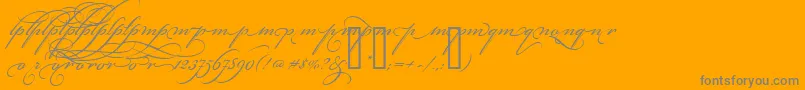 フォントBickhamScriptAltThree – オレンジの背景に灰色の文字