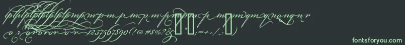 フォントBickhamScriptAltThree – 黒い背景に緑の文字
