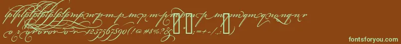 Шрифт BickhamScriptAltThree – зелёные шрифты на коричневом фоне